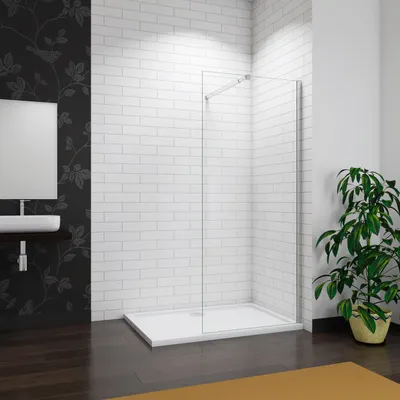 Produktbild von Duschspa Walk-In Dusche 40x200cm Chrom glänzend Duschwand 8mm NANO ESG-Glas mit 73-120cm verstellbarem Stabilisator F084 Duschabtrennung