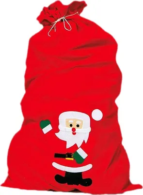 Produktbild von Nikolaus Geschenke Sack aus Filz mit Weihnachtsmann | 90 x 60 cm - Rot