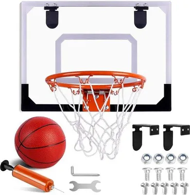 Produktbild von Famanu Basketballkorb für Kinder und Erwachsene - Indoor und Outdoor - Türmontage - Sportspielset