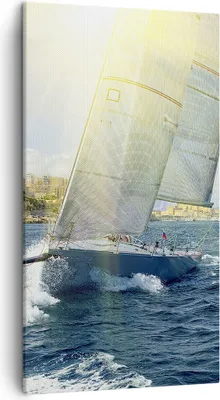Produktbild von Bild auf Leinwand - Leinwandbild - Yacht Meer Welle - 45x80cm - Wand Bild - Wanddeko - Wandbilder - Leinwanddruck - Bilder - Kunstdruck - Wanddekoration - Leinwand bilder - Wandkunst - PA45x80-4038