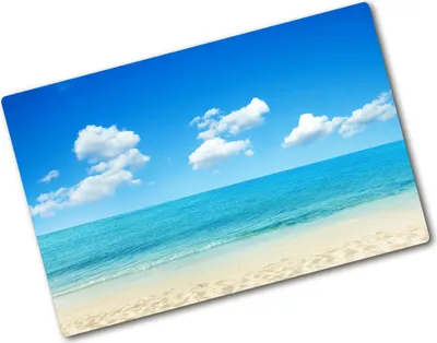 Produktbild von Tulup Glas Herdabdeckplatte - 80x52 cm - Glaskeramikkochfeld-Abdeckung Spritzschutz Glasabdeckplatte - Einteilig - Landschaften - Paradiesstrand - Blau