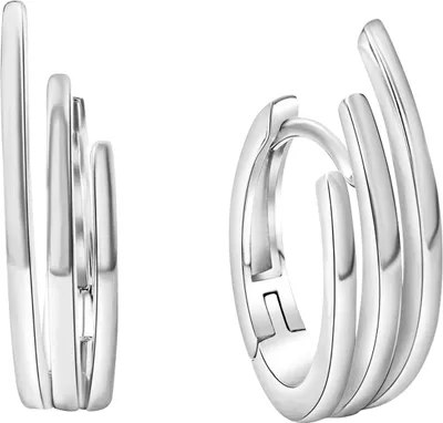Produktbild von Celesta Silber Klappcreolen 925/- Sterling Silber 1,9cm weiß ohne 371210233R