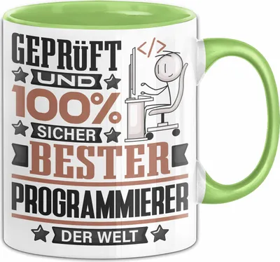 Produktbild von Programmierer Geschenk Lustiger Spruch für Programmierer Geschenkidee Bester Programmierer Der Welt (Grün)