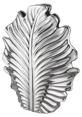 Produktbild von Gilde Vase, Blatt, "Monstera", Keramik, silberfarben, VE 2, L. 9.5 cm, B. 23 cm, H. 30 cm 47483 4063387474839
