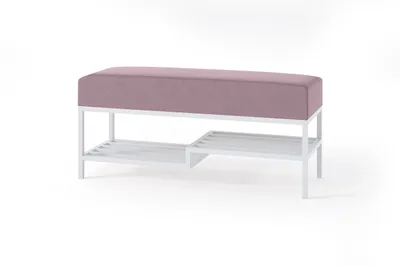 Produktbild von Design Möbel - Sitzbank gepolstert mit Ablage - Industrial Stil - Loftbank mit Stahlgestell