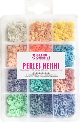 Zdjęcie produktu dla Pudełko koralików Heishi - 12 pastelowych kolorów