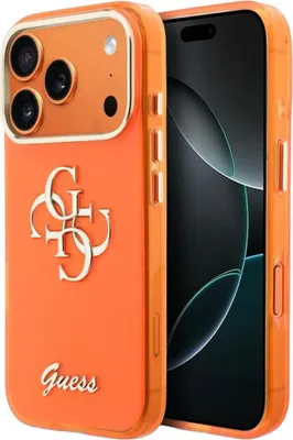Zdjęcie produktu dla Etui Guess IML 4G Script Metal do iPhone 17 Pro Max pomarańczowy