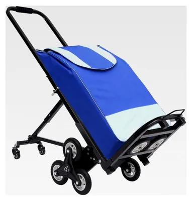 Produktbild von Klappbare Sackkarre, Treppensackkarre bis 150 kg, Stapelwagen mit 10 PolyurethanRädern, Höhenverstellbare Treppensackkarre (73-114,5 cm)