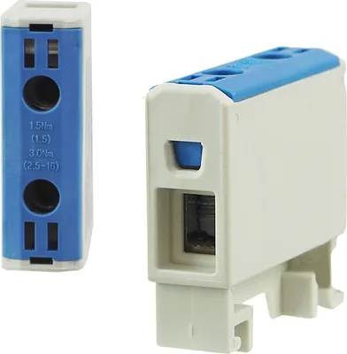 Produktbild von Universalklemme Hutschiene Leitungsklemme Anschlußklemme Klemmblöcke 16mm² Blau
