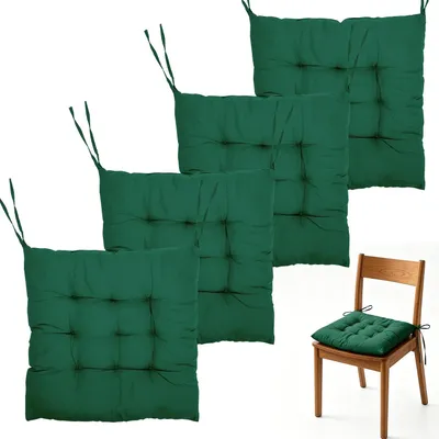 Image de Coussins de sol avec liens, 40 x 40 cm, lot de 4, pour chaises de jardin
