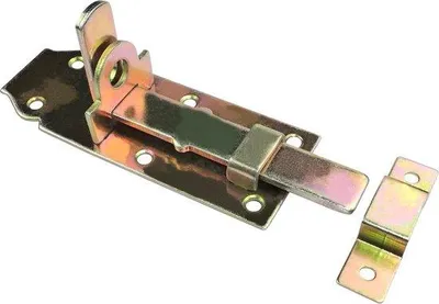 Zdjęcie produktu dla Zatrzask zabezpieczający z zamkiem 120 x 45 mm – zamek do drzwi – zatrzask zabezpieczający – zabezpieczenie przed kradzieżą – stal ocynkowana – mechanizm zatrzaskowy z zamkiem hakowym