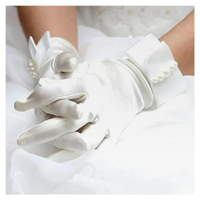 Produktbild von Damenhandschuhe mit Perlen für Hochzeitskleid und Partykleid