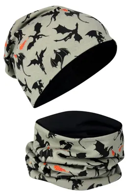Produktbild von Kinder Beanie und Halstuch Set mit Fleece