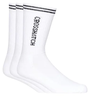 Produktbild von Crosshatch - Sportsocken für Herren (3er-Pack) GT15981 (39 EU - 45 EU) (Weiß/Schwarz)