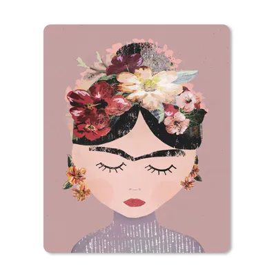 Produktbild von MuchoWow® Mauspad Mousepad Pastell - Frau - Blumen - Kunst - Frida Kahlo 30x40 cm - Mousepads - Maus Mat - Pad - Mausunterlage - Mausmatten