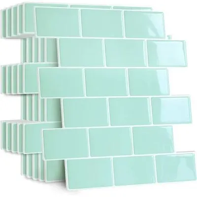 Produktbild von 10 Stück selbstklebende Küchenrückwand aus wasserdichtem PVC in hochwertiger Fliesenoptik – 12 x 12 cm groß, mit kristallklarem Oberflächeneffekt und starker PET+PU-Haftschicht. Diese dickere Spritzschutzwand eignet sich ideal als moderne, pflegeleichte Alternative zu keramischen Fliesen in Küche und Bad. Dank realistischem Fliesen-Look, einfacher Anbringung und hoher Abdeckung (40 % mehr als 10x10 cm Fliesen) ist sie perfekt für Renovierungen in Mietwohnungen, Wohnmobilen oder als schnelle Lösung für versc