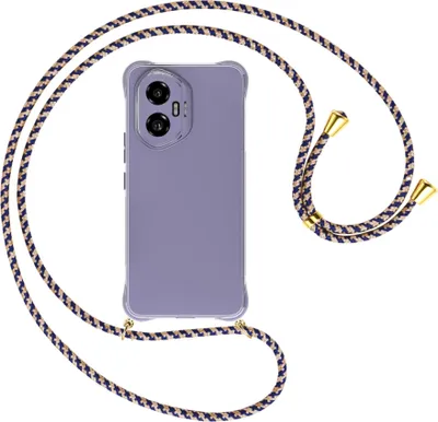 Produktbild von Handykette Backcover-Schutzhülle mit Band (Metall goldfarben) für Honor 300 5G - blau+beige