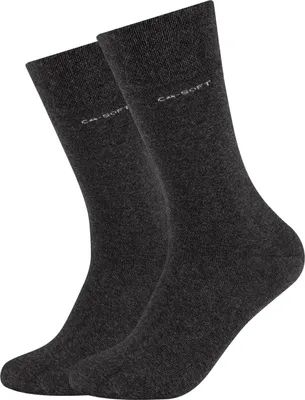 Produktbild von 2er Pack camano ca-Soft Socken Uni 0008 - anthracite 35-38