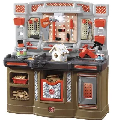Produktbild von Step2 Big Builders Pro Kinderwerkbank | Werkzeugbank / Werkbank für Kinder mit 45-teiligem Zubehör Set
