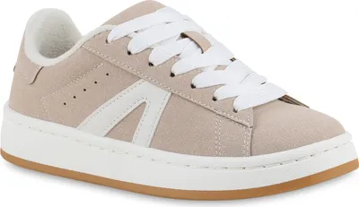 Produktbild von VAN HILL Damen Sneaker Low Schnürer Bequeme Schnür-Schuhe 841701, Farbe: Beige, Größe: 36