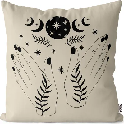Produktbild von VOID Boho Hexen Hand Mond Kissenbezug Kissenhülle Polyester wasserfest Outdoor Indoor