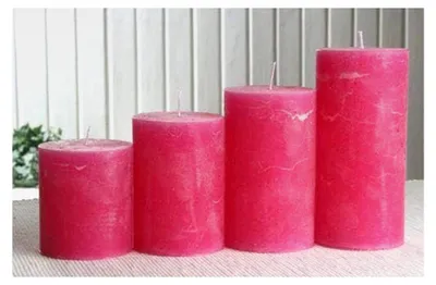 Produktbild von Adventskerzen-Set, groß, 7 cm Ø, pink, unparfümiert