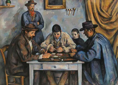 Image de Affiche 18 x 13 cm Les joueurs de cartes, Paul Cézanne Vintage pour le salon