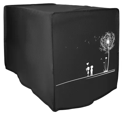 Produktbild von kwmobile Hülle kompatibel mit Ninja Foodi MAX Dual Zone (9,5L) Schutzhülle - Heißluft Fritteuse Abdeckhaube Case - in Weiß Schwarz Pusteblume Love