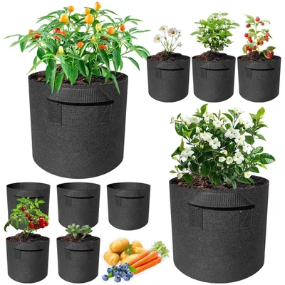 Produktbild von Set aus 10 Gemüsebeuteln mit Griffen für Gartenarbeit