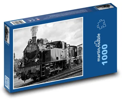 Obrázok produktu pre Puzzle 1000 Historická parná lokomotíva na koľajniciach - martinpuzzle