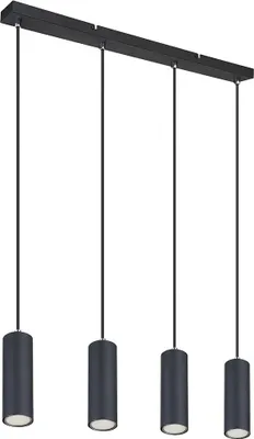 Produktbild von Hängelampe Deckenleuchte, Metall schwarz, 4-flammig GU10