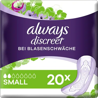 Produktbild von Always Discreet Inkontinenz Einlagen Small bei Blasenschwäche 20 Stück
