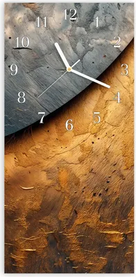 Produktbild von Wanduhr aus Glas mit Motiv Abstraktes Metall- 30 x 60 cm - inkl. Aufhängesystem