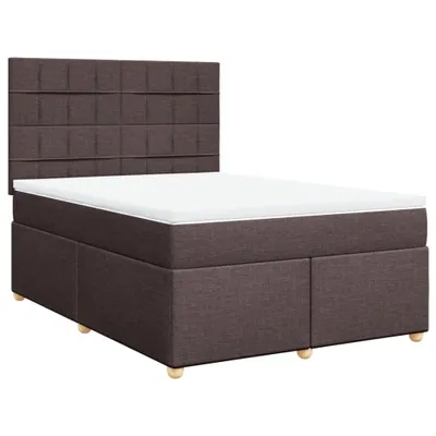 Produktbild von Boxspringbett mit Matratze Dunkelbraun 140x190 cm Stoff