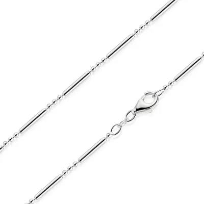 Produktbild von MATERIA 925 Silber Kugelkette lang 6,2g - 2mm Damen Halskette Collier in 40 45 50 60 70 cm + Box K38