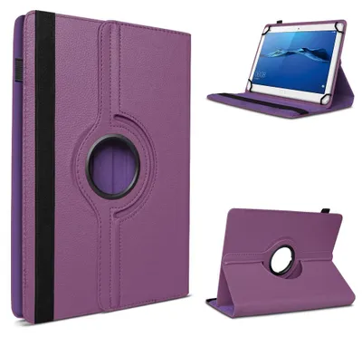 Produktbild von Tablet Tasche für Huawei MediaPad T1 T2 T3 T5 10.0 Case Schutzhülle 360° DrehbarFarben:Lila