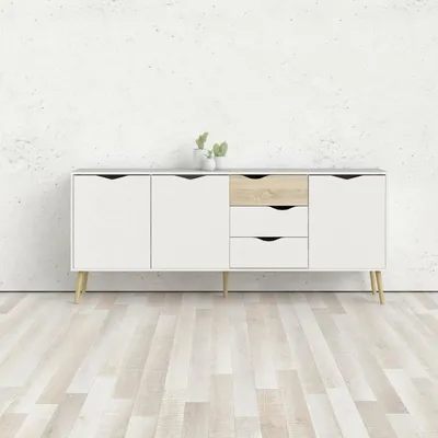 Productafbeelding van Dressoir Oslo Wit/Naturel 196cm - Giga Living