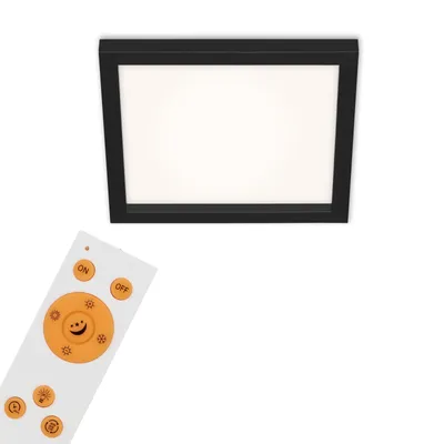 Produktbild von Briloner LED Panel Deckenleuchte Geo Basic Schwarz 30x30cm 18W 1800lm 3000K-6500K Dimmbar mit Fernbedienung
