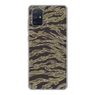 Produktbild von MuchoWow® Handyhülle Schutzhülle Hülle für Samsung Galaxy A71 Camouflage-Muster mit Streifen Silikon Softcase Handy Hülle - Kartenbesitzer