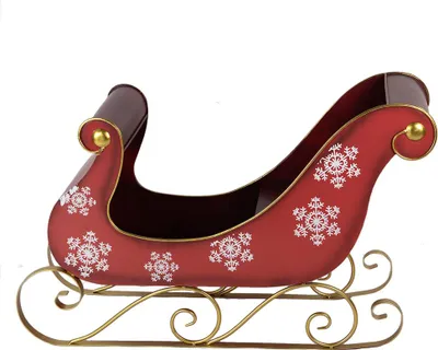 Produktbild von Clayre & Eef Weihnachtsschlitten Grosser 112x40x68 cm Rot Metall