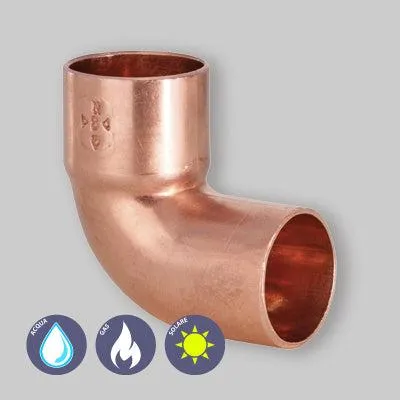 Obrázek produktu pro Měděné koleno 90° s vnějším a vnitřním závitem, k pájení, Ø 54 × 54 mm