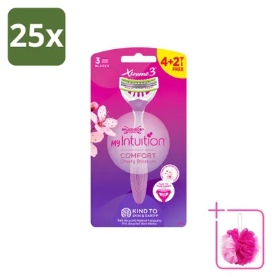 Imagen del producto de 25 afeitadoras desechables para mujer Wilkinson Sword Xtreme 3 My Intuition – Paquete económico – 25 unidades