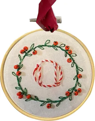Produktbild von DIY-Weihnachtsornamente mit Stickerei, personalisiertes Monogramm-Stickset mit Initialen A–Z, Mini-Stickset für Anfänger