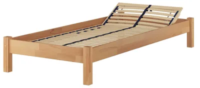 Produktbild von Einzelbett 100x220 Überlänge Futon Gästebett Buche Bettgestell Zubehör wählbar V-60.84-10-220Federholzrahmen inkl.