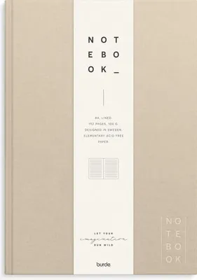 Produktbild von Burde Notizbuch Textil beige liniert A4