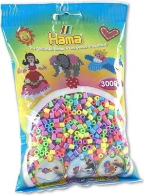 Produktbild von HAMA Perlen pastell gemischt 3.000Stück, 1Beutel