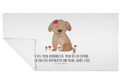 Produktbild von Mr. & Mrs. Panda Handtuch Hund Dame - Weiß - Geschenk, gesichtshandtuch, Hundeliebe, Sprüche, kleines, Hunde, 50x100, Verliebt, Flauschtuch, Liebenswert, Frotteehandtuch