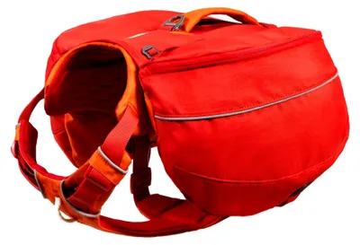 Produktbild von Modulare Hundetasche und Reisetasche, leichter Hunderucksack für Wanderungen und Spaziergänge mit integriertem Geschirr, Größe S, rote Johannisbeere