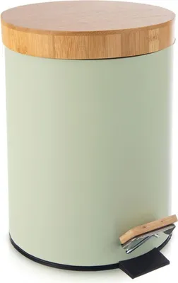 Obrázek produktu pro Orion | Odpadkový koš - Kovový - 5 l - Odpadkový koš s pedálem - Zelený odpadkový koš - ideální do koupelny, ložnice - GREENISH