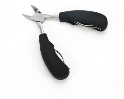 Image de INF Set de coupe-ongles Pince Bec d'Aigle — Ensemble professionnel 6 pièces en acier inoxydable avec poignées plastique-caoutchouc et récupérateur